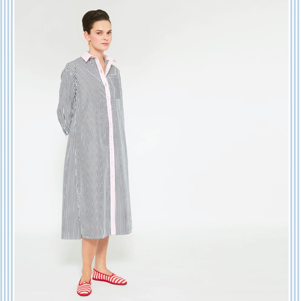 B5 DOVIMA PARIS JAY COTTON‎ DRESS - DAVID STRIPE BLACK WHITE